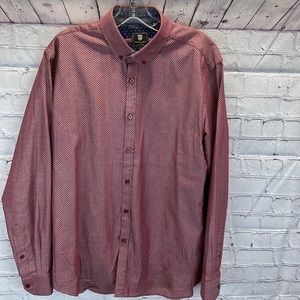 ⭐️🌸Steel & Jelly London Mens polka dot long sleeve button up shirt SZ LG EUC